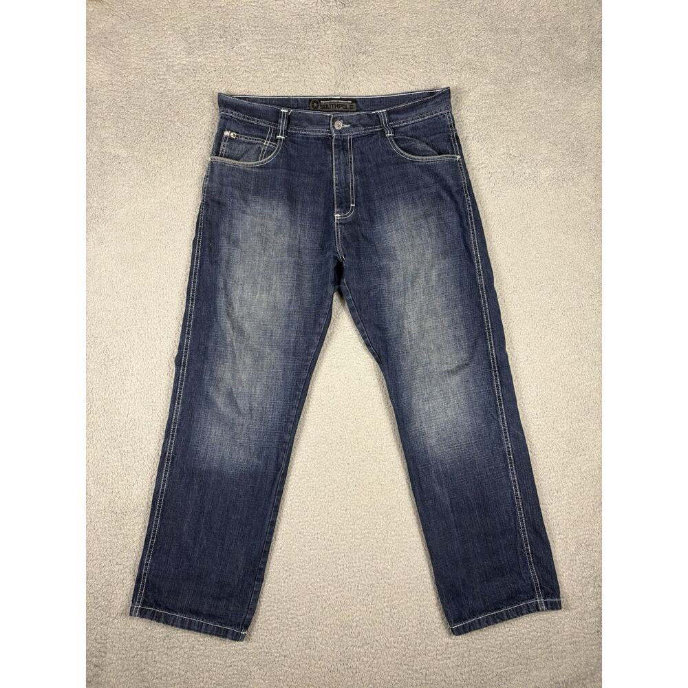 Southpole Jeans Men’s 36x32 Dark Wash Blue 4180 Grunge Skater Baggy Y2K Hip Hop